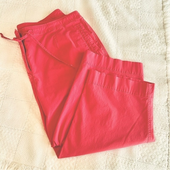 Talbots Capri Pants Coral Pink Stretch Cropped Straight Leg 16W Petite - Picture 2 of 15